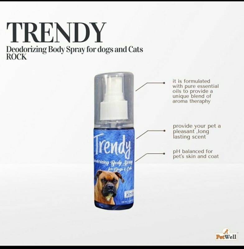 Trendy Pet Deodorant for Dogs & Cats Rock - (Dark Blue) - Trendy Pet Deodorant for Dogs & Cats Rock - (Dark Blue) -